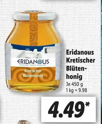 Lidl Eridanous Kretischer Blütenhonig Angebot