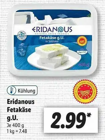 Lidl Eridanous Fetakäse Gu Angebot