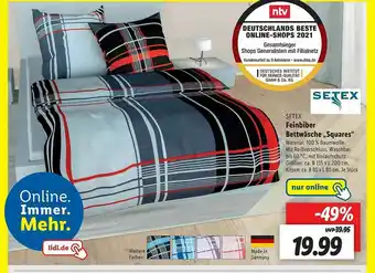 Lidl Setex Feinbiber Bettwäsche „squares” Angebot