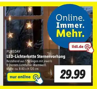 Lidl Pureday Led-lichterkette Sternenvorhang Angebot