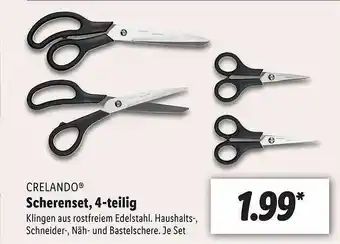 Lidl Crelando Scherenset, 4tlg Angebot