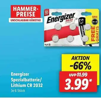 Lidl Energizer Spezialbatterie Oder Lithium Cr 2032 Angebot