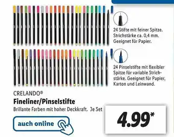 Lidl Crelando Fineliner Oder Pinselstifte Angebot
