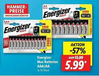 Lidl Energizer Max Batterien Aaa Oder Aa Angebot