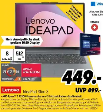 MEDIMAX Lenovo IdeaPad Slim 3 Angebot