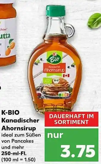 Kaufland K-bio Kanadischer Ahornsirup Angebot