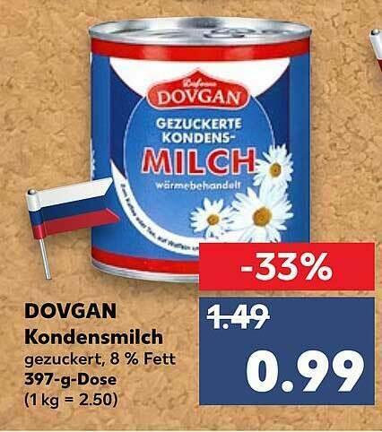 Dovgan Kondensmilch Angebot bei Kaufland