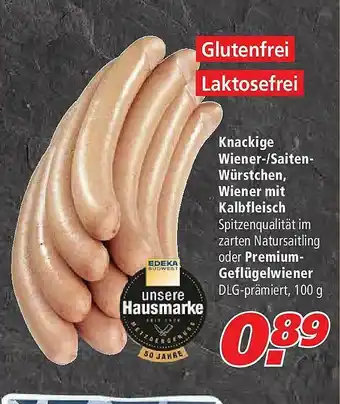 Marktkauf Knackige Wiener- Saiten- Würstchen Wiener Mit Kalbfleisch Oder Premium-geflügelwiener Angebot