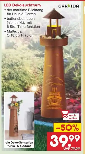 Netto Marken-Discount GARVIDA LED Dekoleuchtturm Angebot