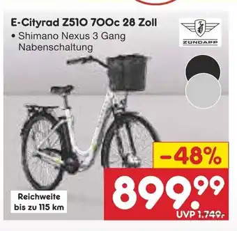 Netto Marken-Discount ZUNDAPP E-Cityrad Z510 700c 28 Zoll Angebot