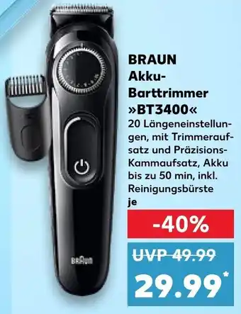 Kaufland BRAUN Akku Barttrimmer ,,BT3400" Angebot