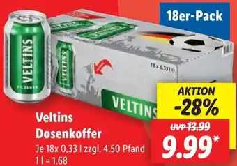 Lidl Veltins Dosenkoffer 18x0,33 L Angebot