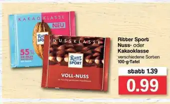 Famila Nord West Ritter Sport Nuss- Oder Kakaoklasse 100g Angebot