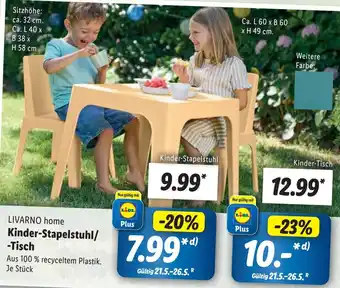 Lidl LIVARNO home Kinder-Stapelstuhl/ Tisch Angebot