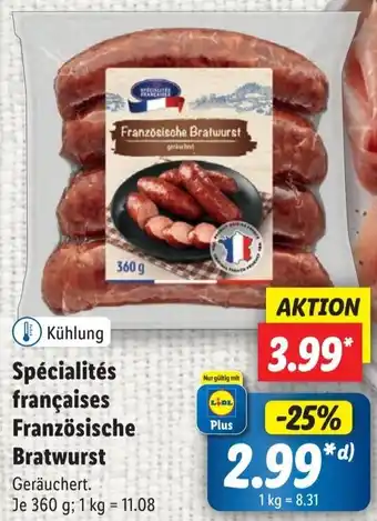 Lidl Spécialités françaises Französische Bratwurst 360 g Angebot