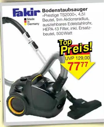 Jawoll Fakir Bodenstaubsauger Prestige TS2000 Angebot