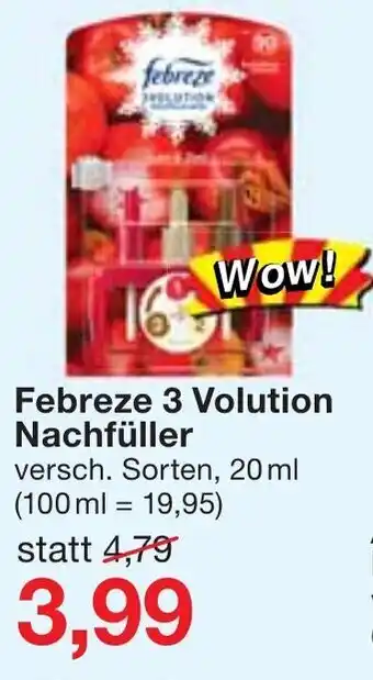 Jawoll Febreze 3 Volution Nachfüller 20ml Angebot