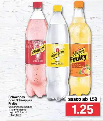 Famila Nord West Schweppes Oder Schweppes Fruity 1/1,25L Angebot