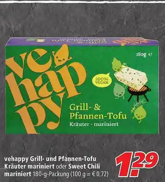 Marktkauf Vehappy Grill- Un Pfannen-tofu Kräuter Mariniert Oder Sweet Chili Mariniert Angebot