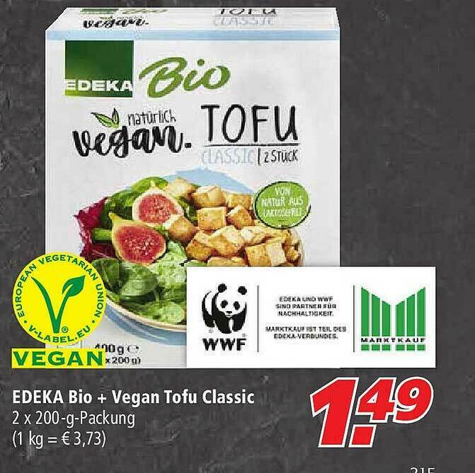 Edeka Bio + Vegan Tofu Classic Angebot bei Marktkauf