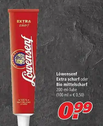 Marktkauf Löwensenf Extra Scharf Oder Bio Mittelscharf Angebot