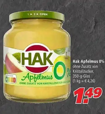 Marktkauf Hak Apfelmus 0% Angebot