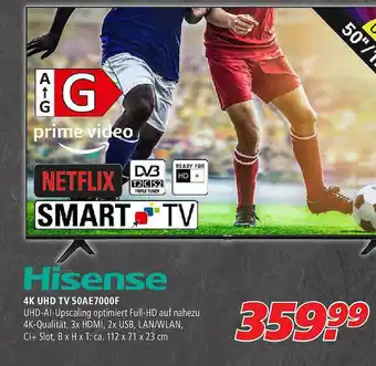 Marktkauf Hisense 4k Uhd Tv 50ae7000f Angebot