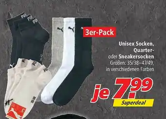 Marktkauf Unisex Socken Quarter Oder Sneakersocken Angebot