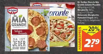 Marktkauf Dr. Oetker Pizza La Mia Grande Salame Piccante Margherita Oder Ristorante Margherita Pomodori Vegan Angebot