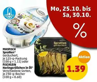 PENNY Masfisch Sprotten Oder Fischlein Heringsröllchen In öl Angebot