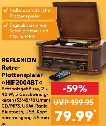 Kaufland REFLEXION Retro Plattenspieler ,,HIF2004BT" Angebot