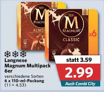 Combi Langnese Magnum Multipack 6er 6x110ml Angebot