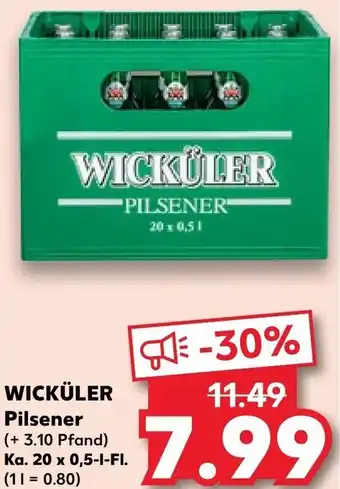 Kaufland WICKÜLER Pilsener Ka. 20 x 0,5-I-FI. Angebot