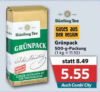 Combi Bünting Tee Grünpack 500g Angebot