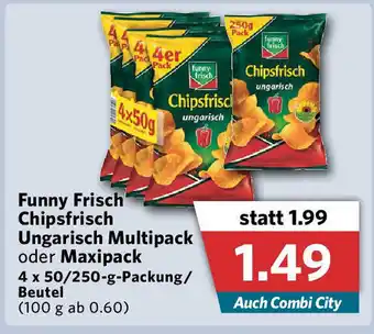 Combi Funny Frisch Chipsfrisch ungarisch Multipack oder Maxipack 4x50/250g Angebot