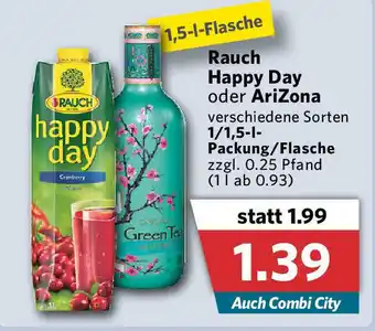 Combi Rauch Happy Day oder AriZona 1/1,5L Angebot