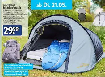 Aldi Nord ADVENTURIDGE Schnellaufbauzelt Angebot