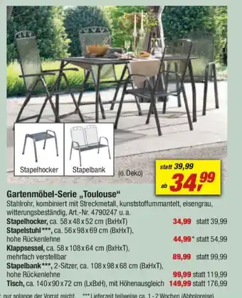 toom Baumarkt Gartenmöbel-Serie,,Toulouse" Angebot