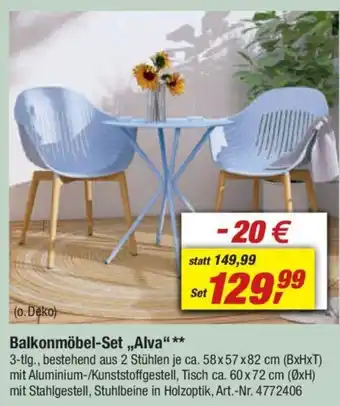 toom Baumarkt Balkonmöbel-Set,,Alva" Angebot