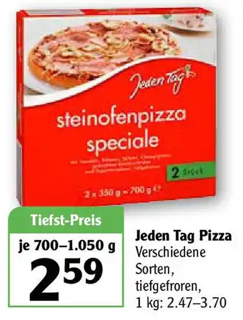 Globus Jeden Tag Pizza 700-1.050g Angebot