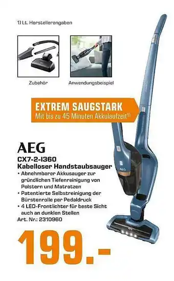 Saturn AEG CXZ-2-1360 Kabelloser Handstaubsauger Angebot