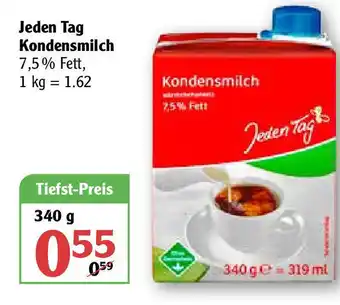 Globus Jeden Tag Kondensmilch 340g Angebot