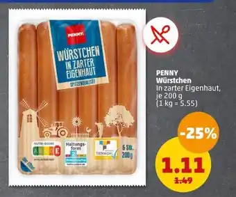 PENNY PENNY Würstchen In zarter Eigenhaut, je 200 g Angebot