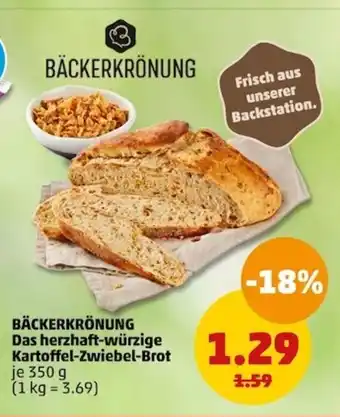 PENNY BÄCKERKRÖNUNG Das herzhaft-würzige Kartoffel-Zwiebel-Brot je 350 g Angebot