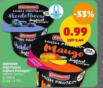 PENNY EHRMANN High Protein Joghurt-Erzeugnis Versch. Sorten, je 200 g Angebot