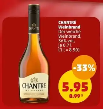 PENNY CHANTRÉ Weinbrand Der weiche Weinbrand, 36% vol, je 0,7 l Angebot