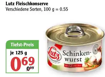 Globus Lutz Fleischkonserve 125g Angebot