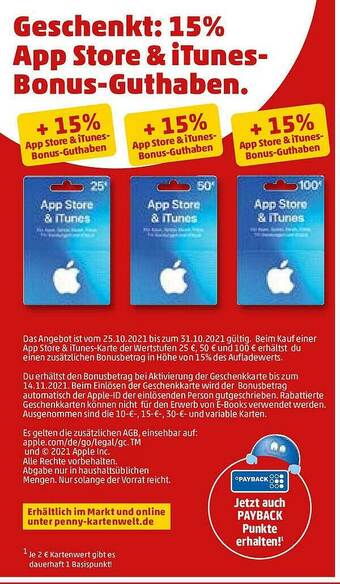 PENNY App Store & Itunes-bonus-guthaben Angebot