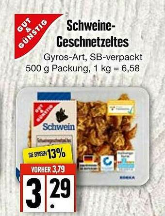 Edeka Frischemarkt Gut & Günstig Schweine-geschnetzeltes Angebot