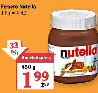 Globus Ferrero Nutella 450g Angebot